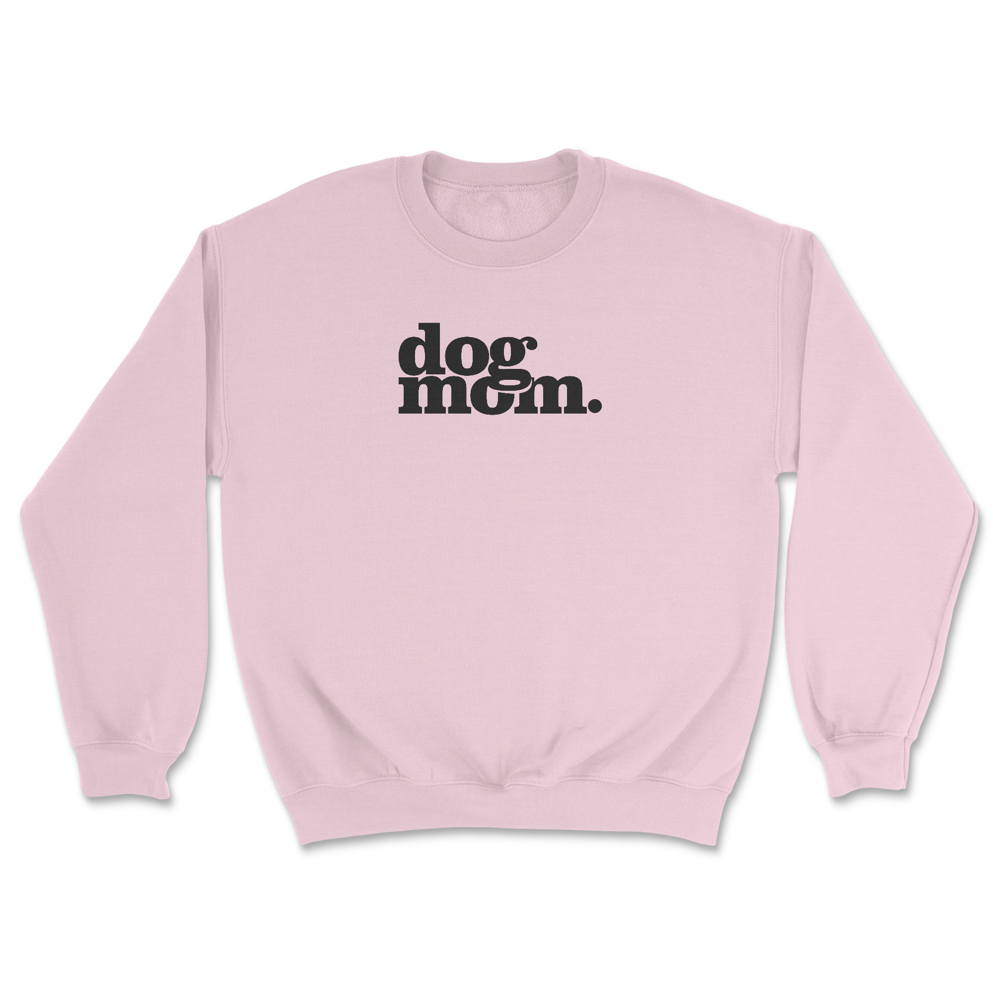 Dog Mom (Black) - Light Pink (Adult Crewneck)