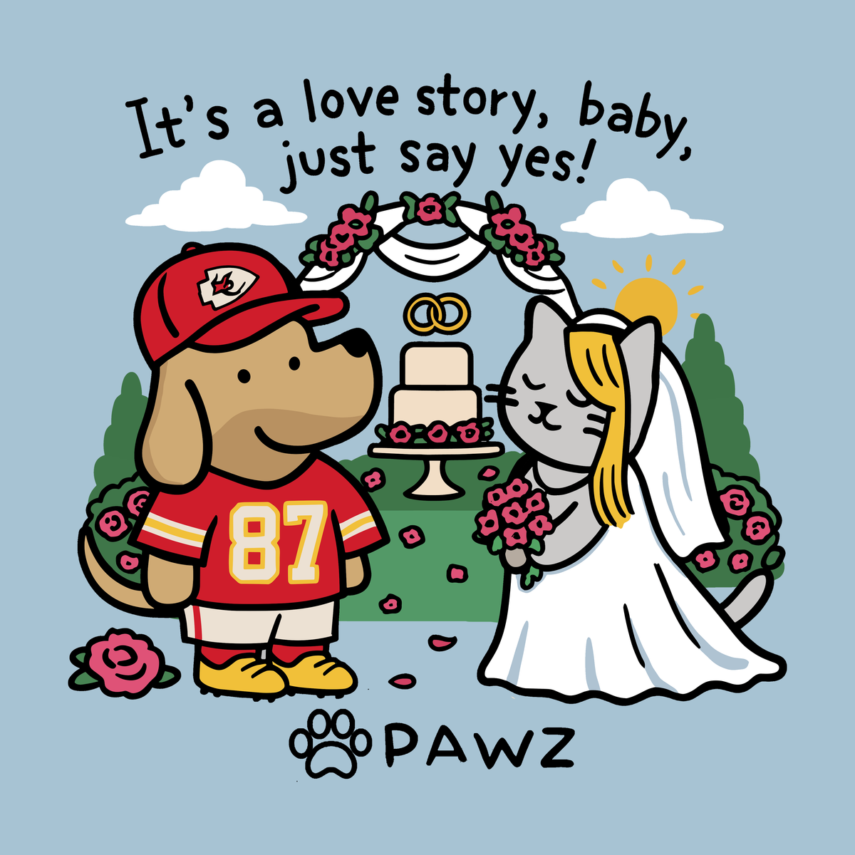 Love Story - (Light Blue) (Adult Short Sleeve T-Shirt)