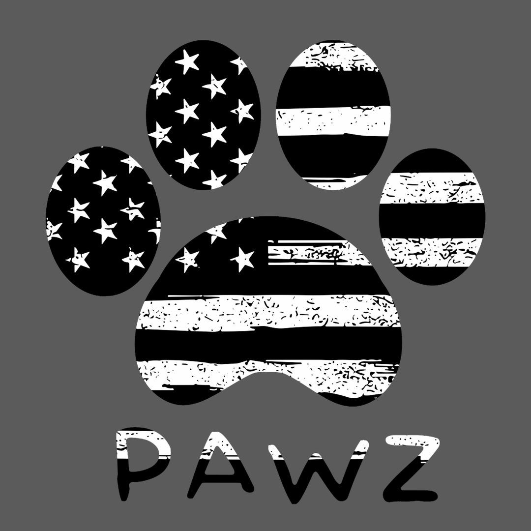 B/W Flag Paw (Adult Short Sleeve T-Shirt)